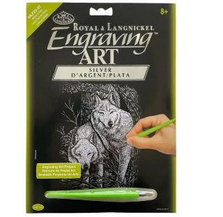 Obrázek z Škrabací obrázek stříbrný - vlci 